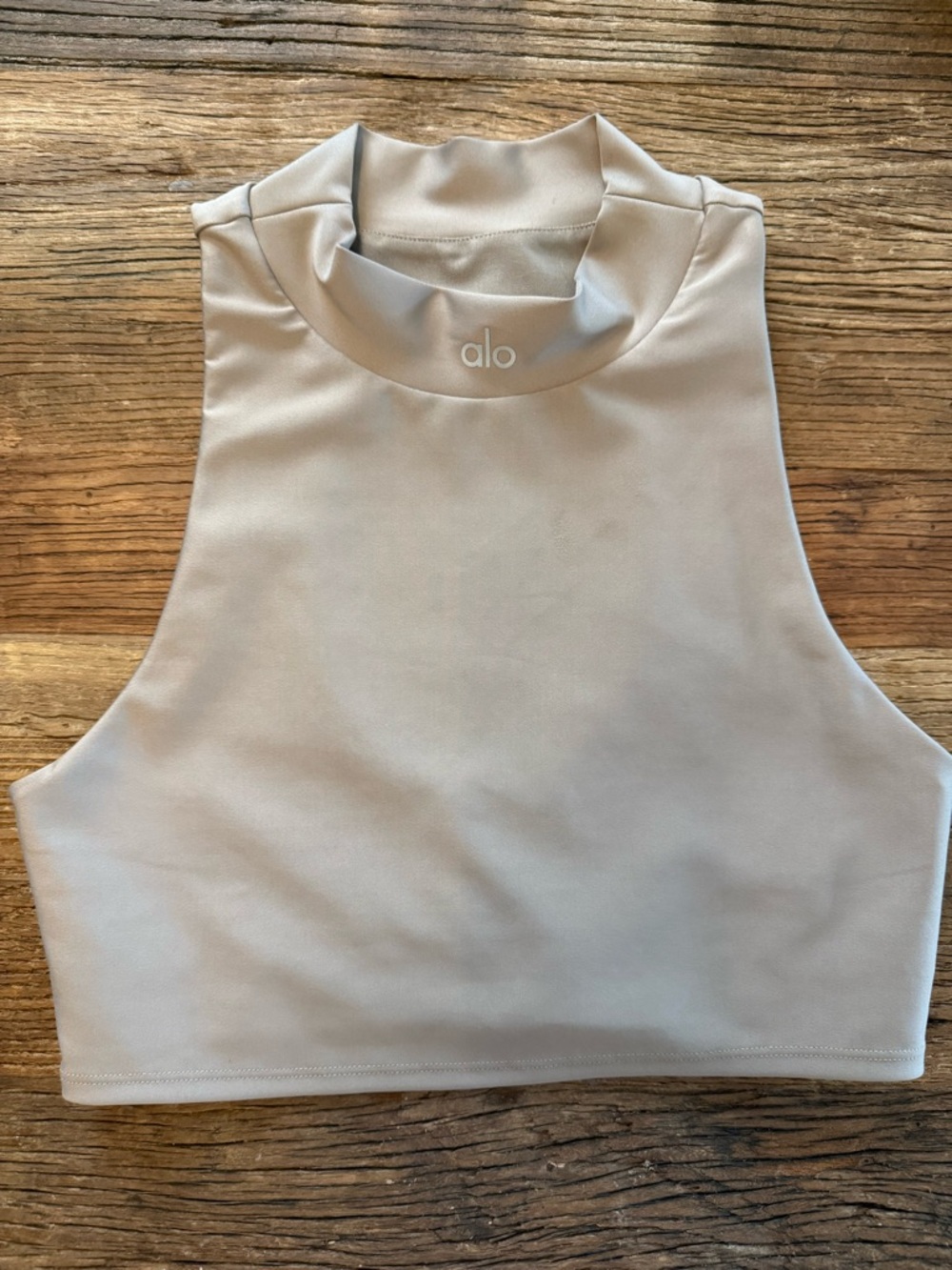 ALO Mock Neck Crop Tank Open Back